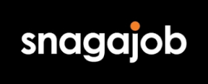 Snagajob logo on a black background with an orange dot