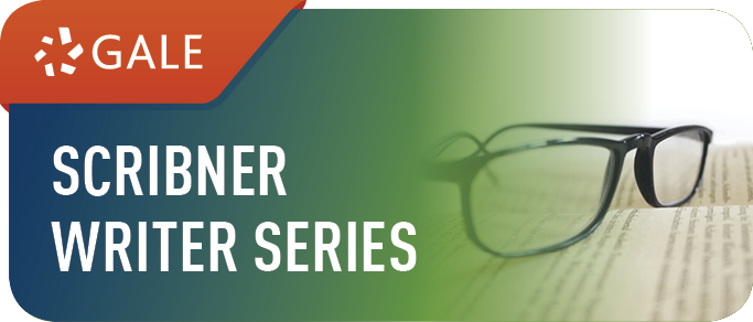 Scribner writer series logo with glasses on an open book