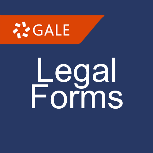 Gale legal forms logo with white text on a blue background