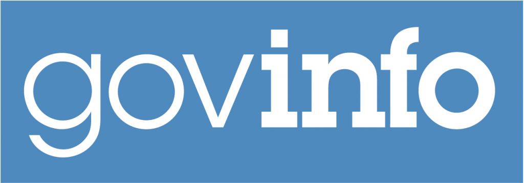 White text "govinfo" on a blue background