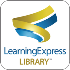 LearningExpress Library logo with blue and yellow swirls