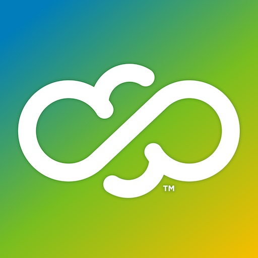 CloudLibrary logo featuring a stylized infinity symbol in white