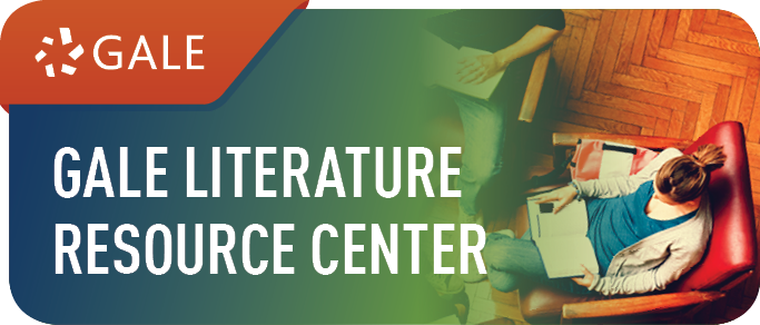 Gale Literature Resource Center logo with people reading in a cozy setting