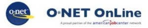 O*NET OnLine logo, a partner of the American Job Center network