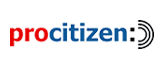 Logo featuring the text "proCitizen" in red and blue colors