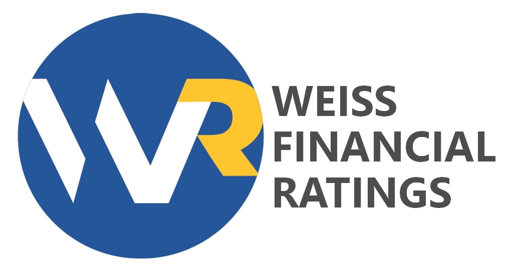 Weiss Financial Ratings logo featuring blue and yellow colors