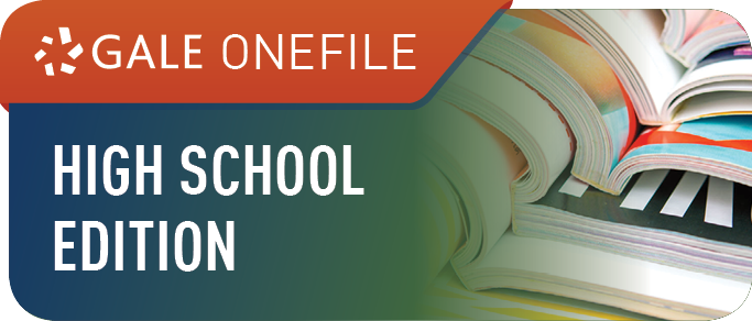 Gale OneFile High School Edition with open books in background
