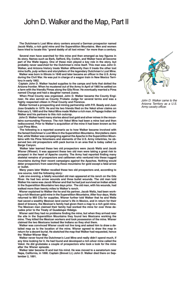 A historical document about John D. Walker and the Lost Mine story