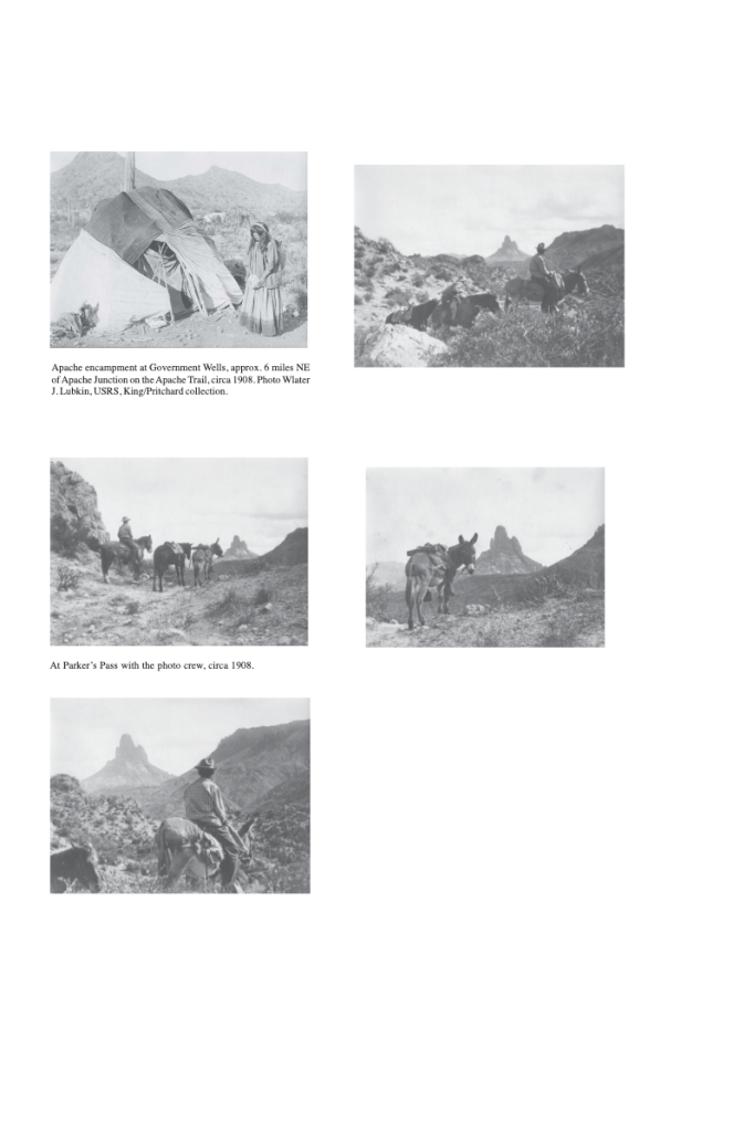 Historic photographs of Apache encampment and Parker's Pass, circa 1908